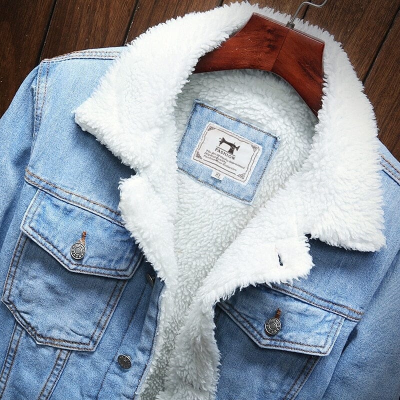 Jaqueta Masculina Jeans Scale - Forrada com Pelo